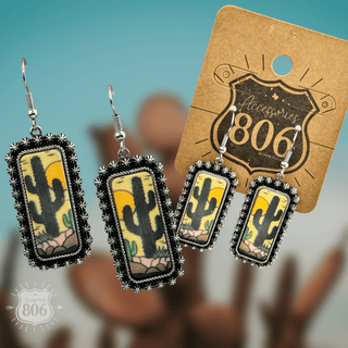 Western cactus scene earring - Boutique Bella BellaEarrings