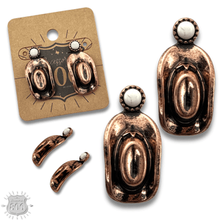 Western cowboy hat on stone post earring - Boutique Bella BellaEarrings