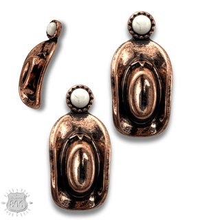 Western cowboy hat on stone post earring - Boutique Bella BellaEarrings