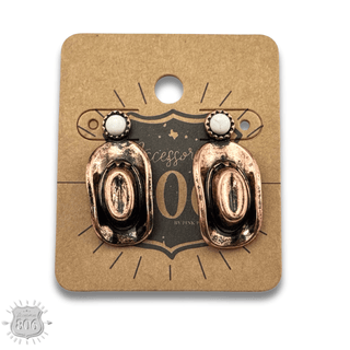 Western cowboy hat on stone post earring - Boutique Bella BellaEarrings