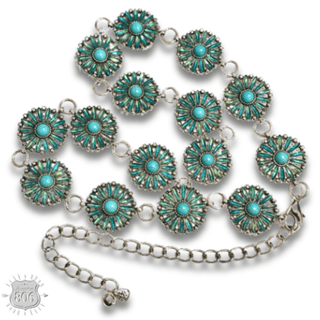 Western flower rhinestone concho link belt - Boutique Bella BellaBelts