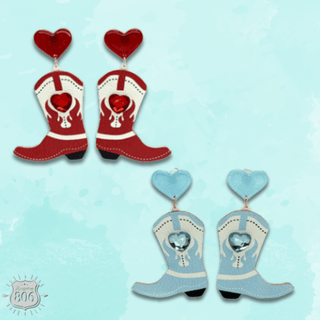 Western heart boot earring - Boutique Bella BellaEarrings