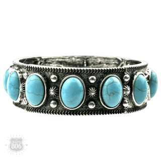 Western oval cabochon stretch bracelet - Boutique Bella BellaBracelets