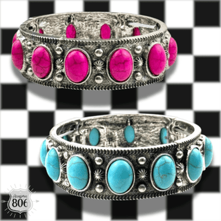 Western oval cabochon stretch bracelet - Boutique Bella BellaBracelets