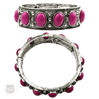 Western oval cabochon stretch bracelet - Boutique Bella BellaBracelets