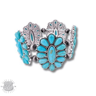 Western oval flower stretch bracelet - Boutique Bella BellaBracelets