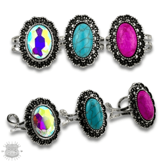 Western oval stone adjustable ring - Boutique Bella BellaRings