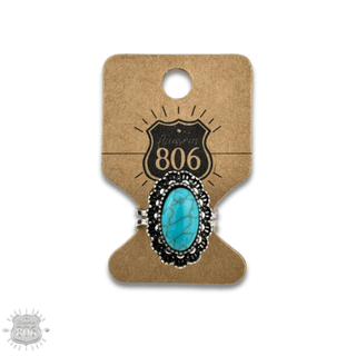 Western oval stone adjustable ring - Boutique Bella BellaRings