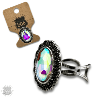 Western oval stone adjustable ring - Boutique Bella BellaRings