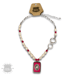 Western pearl bead pendant necklace - LC - Boutique Bella BellaNecklaces
