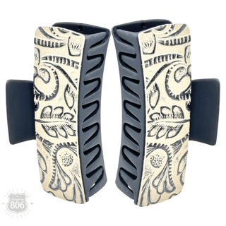 Western print tooled hair clip - Boutique Bella BellaHair Claws