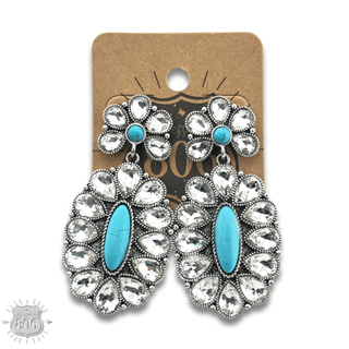 Western rhinestone concho earring - Boutique Bella BellaEarrings