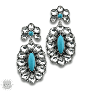 Western rhinestone concho earring - Boutique Bella BellaEarrings