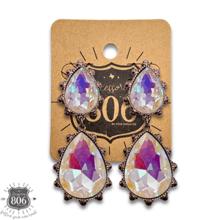Western rhinestone teardrop earring - LC - Boutique Bella BellaEarrings