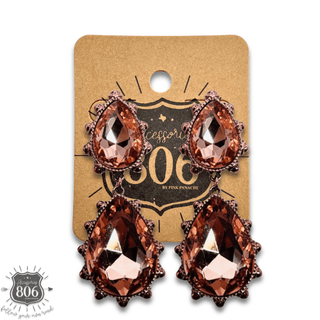 Western rhinestone teardrop earring - LC - Boutique Bella BellaEarrings