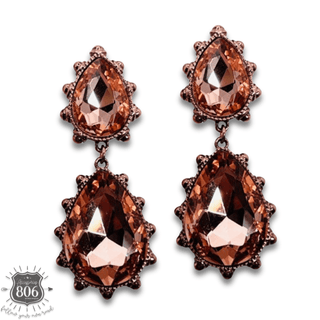 Western rhinestone teardrop earring - LC - Boutique Bella BellaEarrings