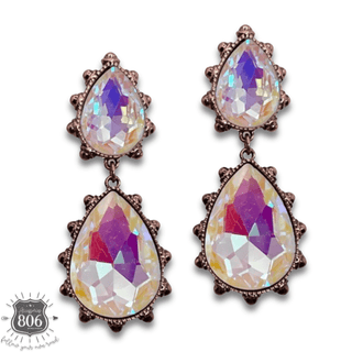 Western rhinestone teardrop earring - LC - Boutique Bella BellaEarrings