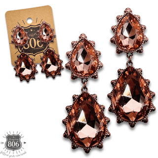 Western rhinestone teardrop earring - LC - Boutique Bella BellaEarrings