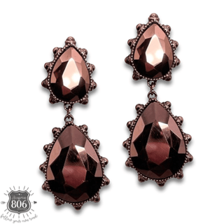 Western rhinestone teardrop earring - LC - Boutique Bella BellaEarrings