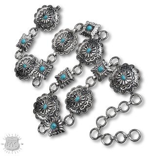 Western round and square concho link belt - Boutique Bella BellaBelts