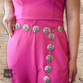 Western scalloped concho link belt - Boutique Bella BellaBelts