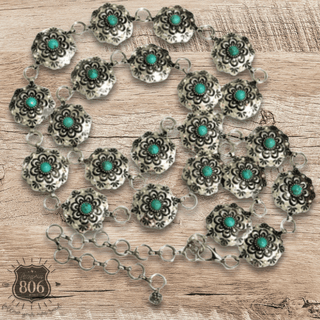Western scalloped concho link belt - Boutique Bella BellaBelts