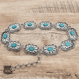 Western scalloped rectangle concho belt - LC - Boutique Bella BellaBelts