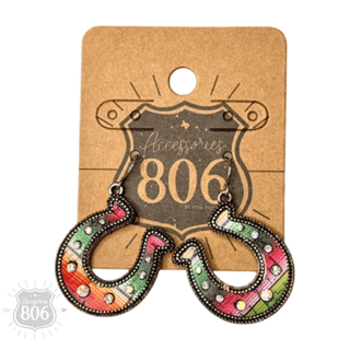 Western serape horseshoe earring - LC - Boutique Bella BellaEarrings