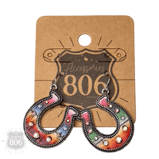 Western serape horseshoe earring - LC - Boutique Bella BellaEarrings