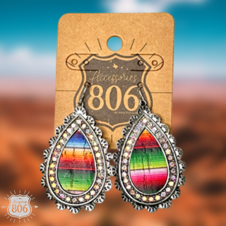 Western serape teardrop earring - Boutique Bella BellaEarrings