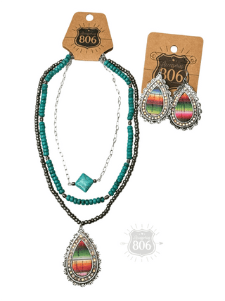 Western serape teardrop earring - Boutique Bella BellaEarrings