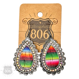 Western serape teardrop earring - Boutique Bella BellaEarrings