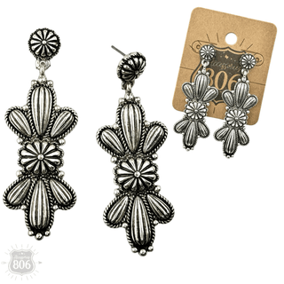 Western silver butterfly concho earring - Boutique Bella BellaEarrings