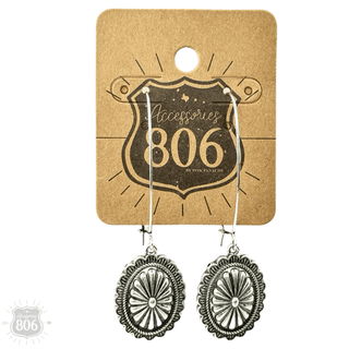 Western silver concho earring - Boutique Bella BellaEarrings