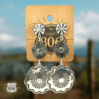 Western silver drop earring - LC - Boutique Bella BellaEarrings