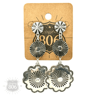Western silver drop earring - LC - Boutique Bella BellaEarrings