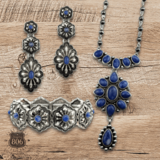 Western stamped denim stone concho bracelet - Boutique Bella BellaBracelets