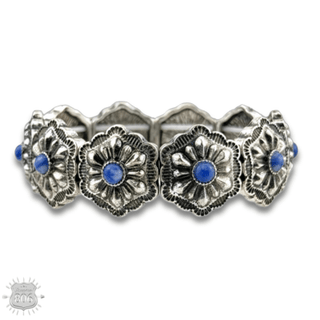 Western stamped denim stone concho bracelet - Boutique Bella BellaBracelets