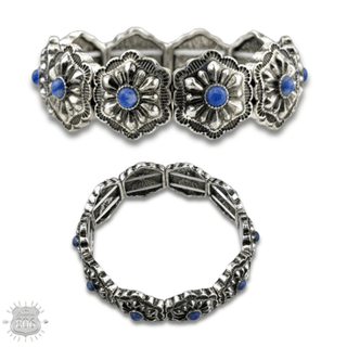 Western stamped denim stone concho bracelet - Boutique Bella BellaBracelets