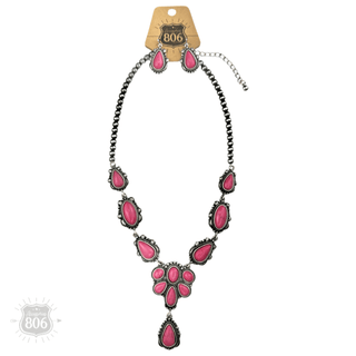 Western stone concho necklace set - Boutique Bella BellaJewelry Set
