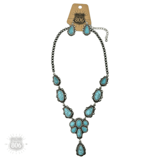 Western stone concho necklace set - Boutique Bella BellaJewelry Set
