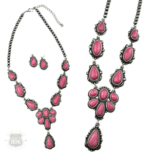 Western stone concho necklace set - Boutique Bella BellaJewelry Set