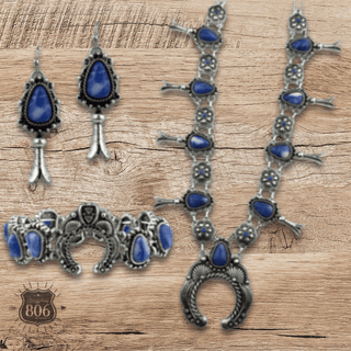 Western stretch bracelet with denim natural stones - Boutique Bella BellaBracelets