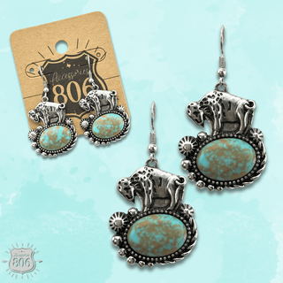 Western style buffalo earring - Boutique Bella BellaEarrings