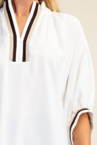 The Streamline Flowy Top-White