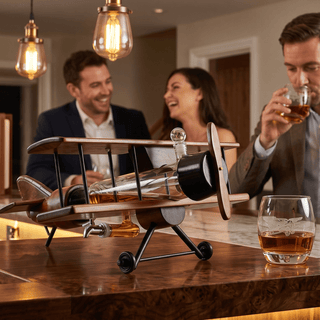 Whiskey Decanter Airplane Set Premium Barware Gift Elegant Drinkware Collection - Boutique Bella BellaDecanter Sets