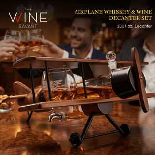 Whiskey Decanter Airplane Set Premium Barware Gift Elegant Drinkware Collection - Boutique Bella BellaDecanter Sets