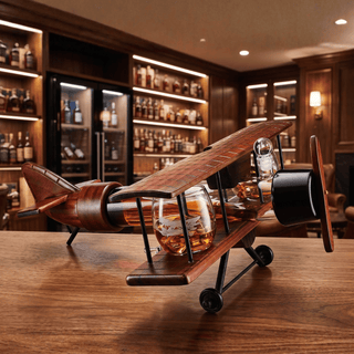 Whiskey Decanter Airplane Set Premium Barware Gift Elegant Drinkware Collection - Boutique Bella BellaDecanter Sets