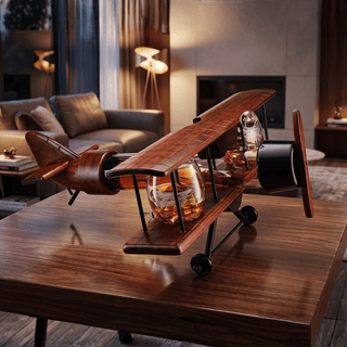 Whiskey Decanter Airplane Set Premium Barware Gift Elegant Drinkware Collection - Boutique Bella BellaDecanter Sets