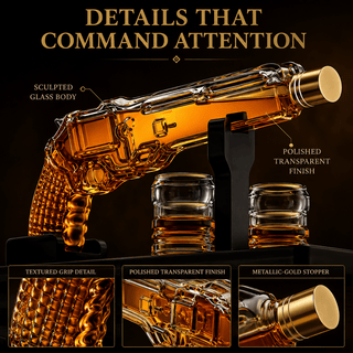Whiskey Decanter Set 7 7 Oz With Two 1 6 Oz Shot Glasses Pistol Gun Unique Birthday Gift Ideas For S - Boutique Bella Bella